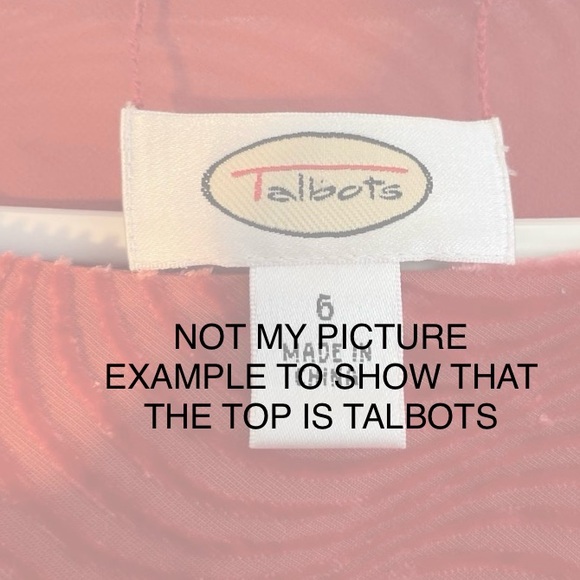 Talbots Crushed Velvet Burnout Wavy Swirl Pattern Coral Lined Silk Blend Top - Picture 8 of 8